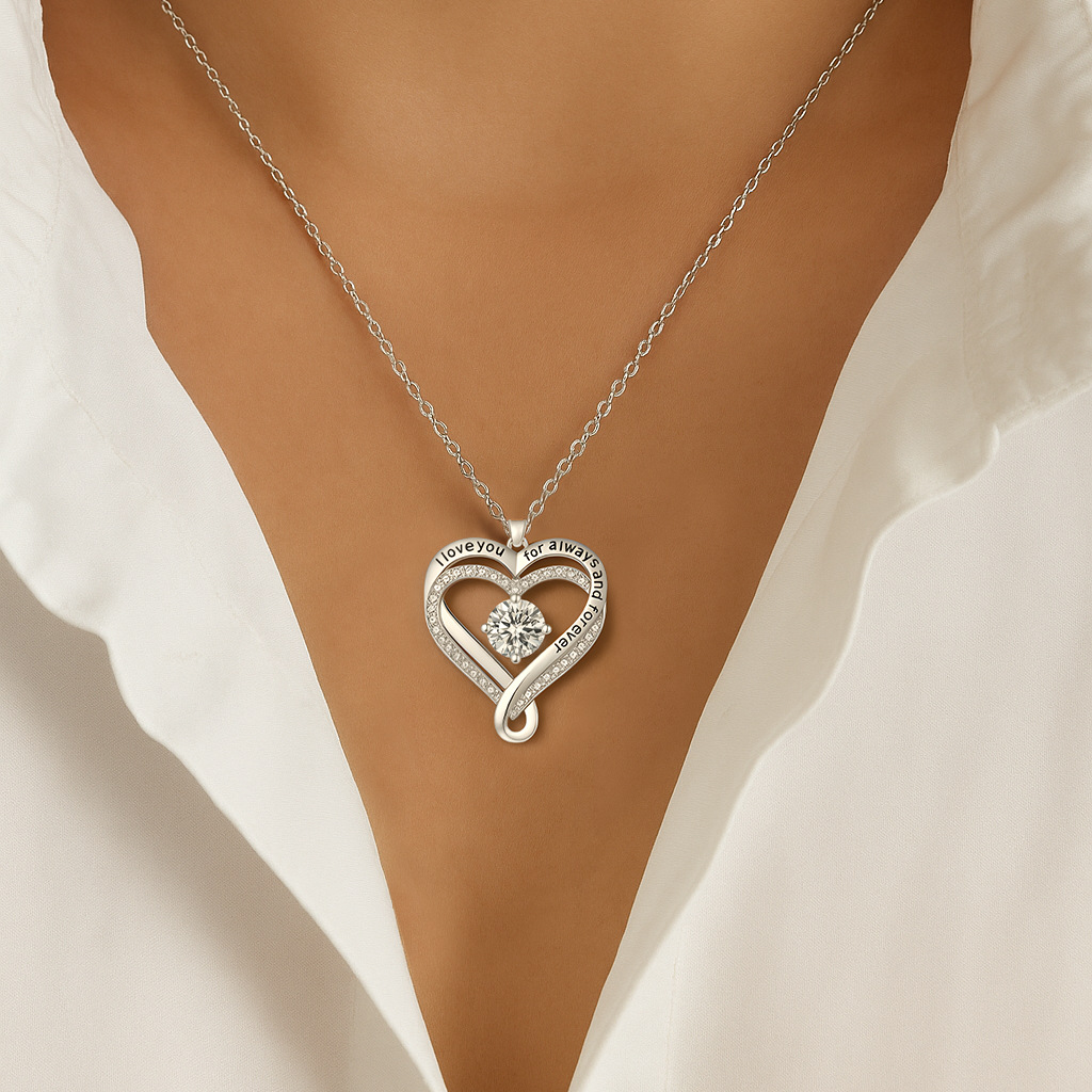 💝 Forever Love Necklace – Heart Pendant Gift for Wife, Anniversary & Special Moments ✨