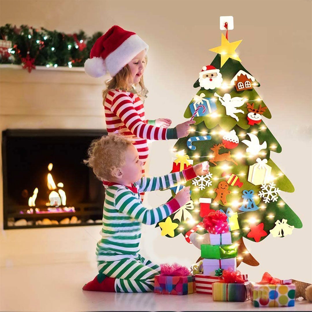 🎅DIY Felt Christmas Tree Wall Decoration — Creative Holiday Gift for Kids 🎨