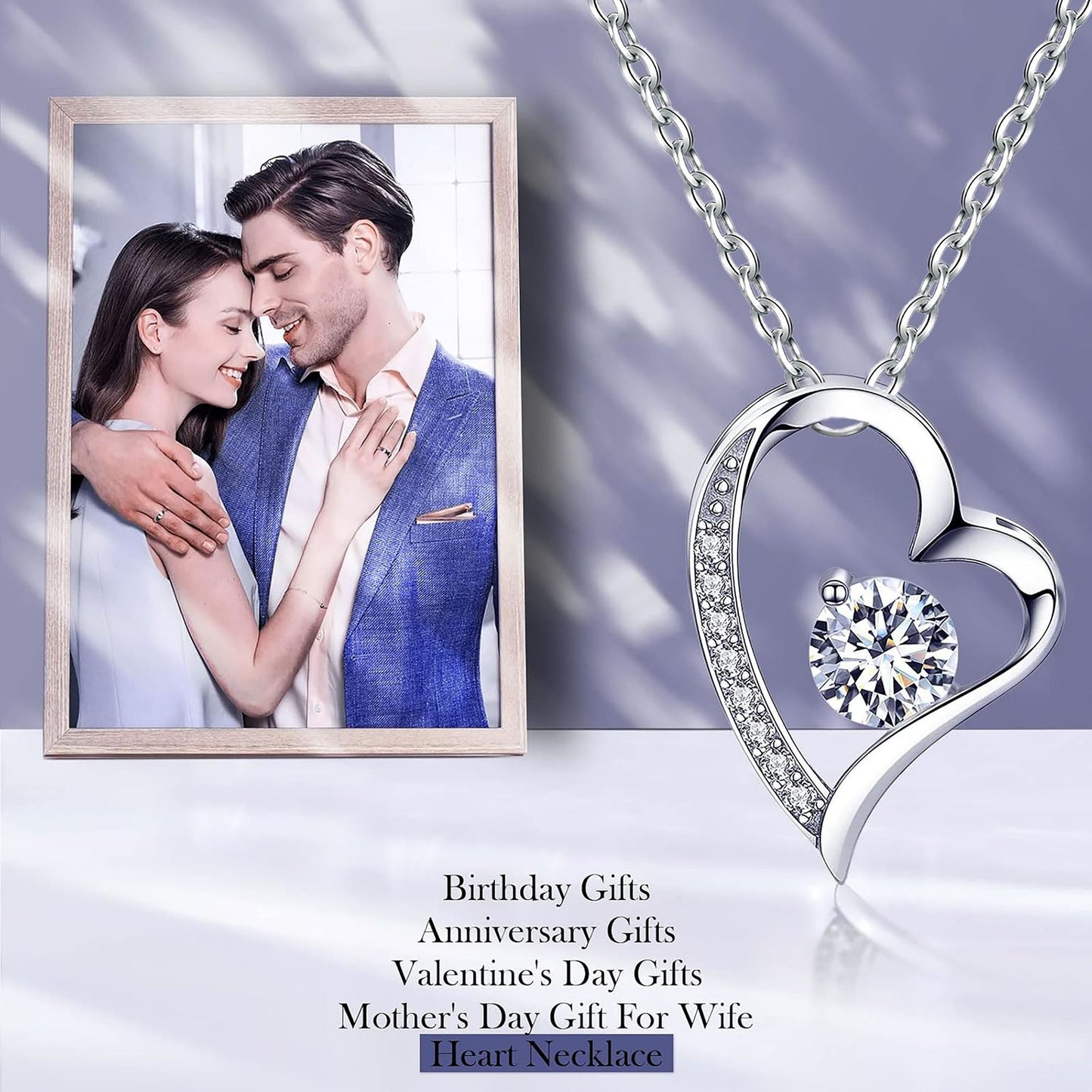 💝 Forever Love Necklace – Heart Pendant Gift for Wife, Anniversary & Special Moments ✨