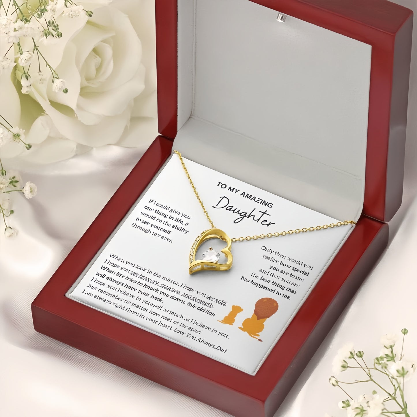 💝 Forever Love Necklace – Heart Pendant Gift for Wife, Anniversary & Special Moments ✨