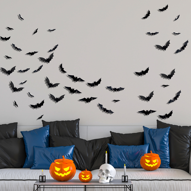 🔥Halloween Sale - 50% off 🎃Halloween 3D Flying Bats with Lights – Easy Spooky Home Transformation 👻