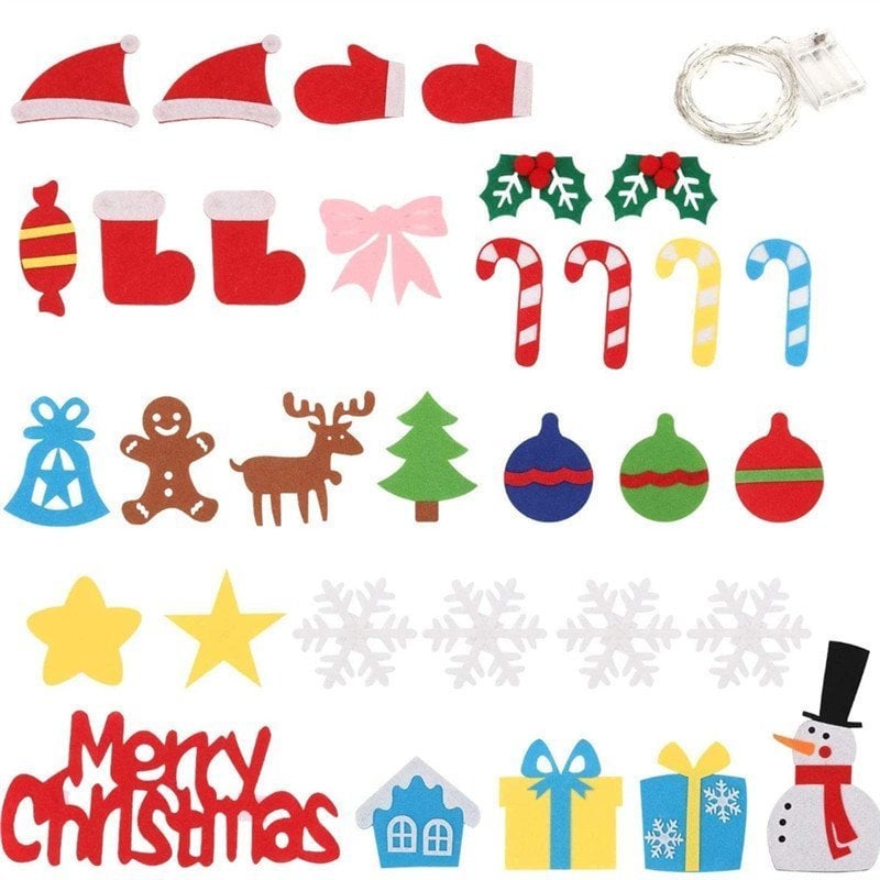 🎅DIY Felt Christmas Tree Wall Decoration — Creative Holiday Gift for Kids 🎨