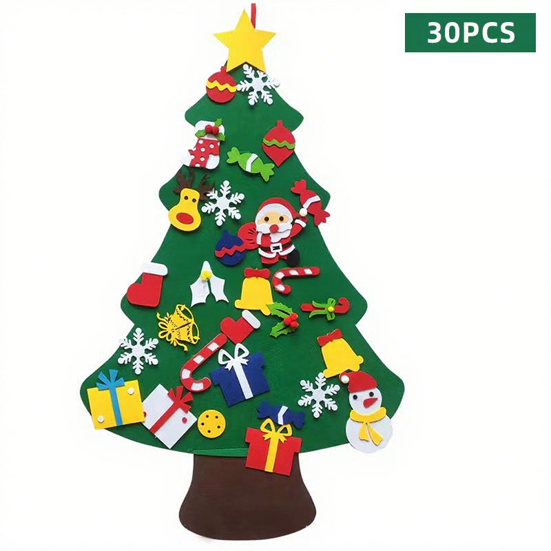 🎅DIY Felt Christmas Tree Wall Decoration — Creative Holiday Gift for Kids 🎨