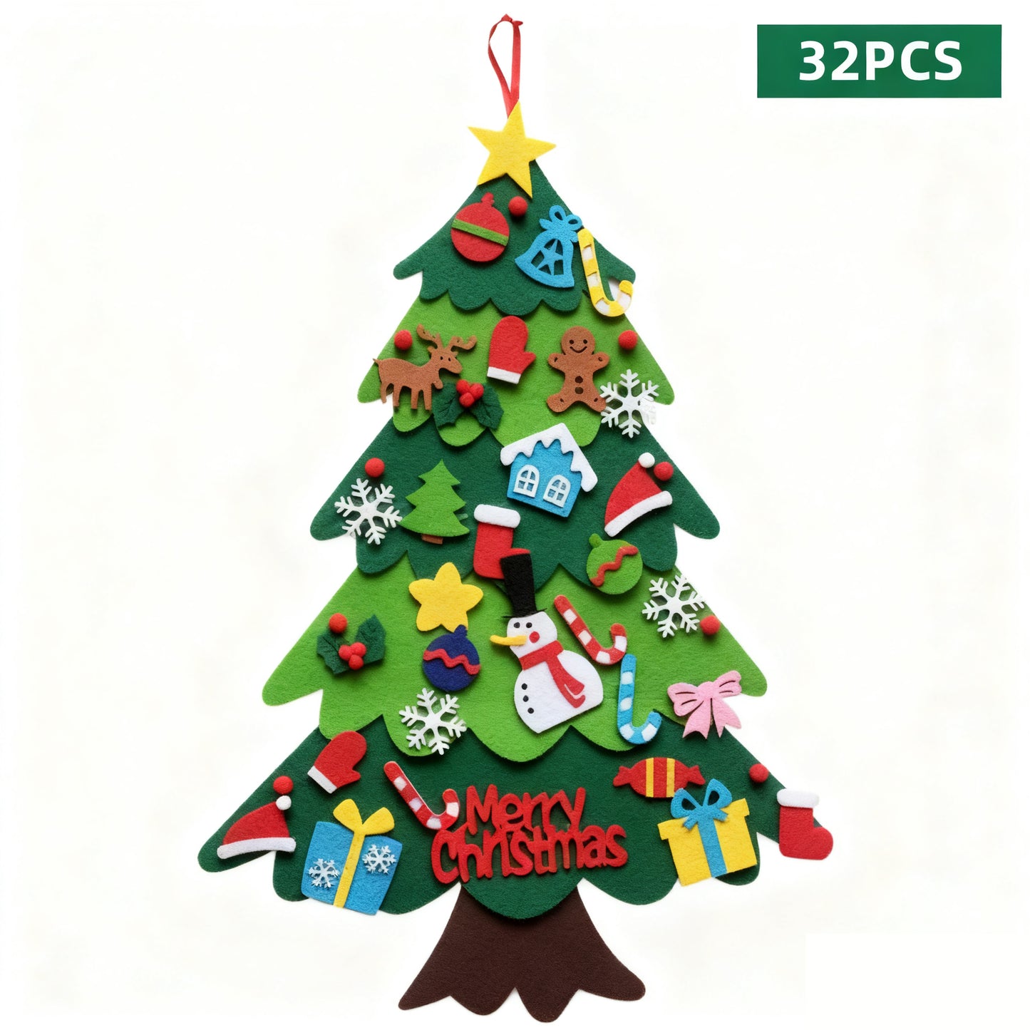 🎅DIY Felt Christmas Tree Wall Decoration — Creative Holiday Gift for Kids 🎨