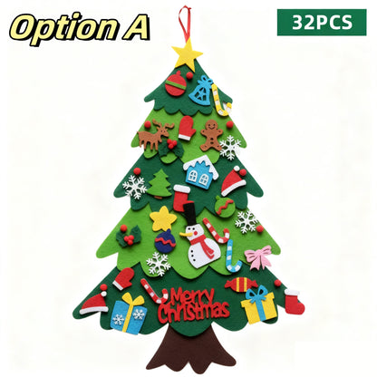 🎅DIY Felt Christmas Tree Wall Decoration — Creative Holiday Gift for Kids 🎨