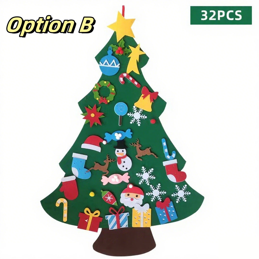 🎅DIY Felt Christmas Tree Wall Decoration — Creative Holiday Gift for Kids 🎨