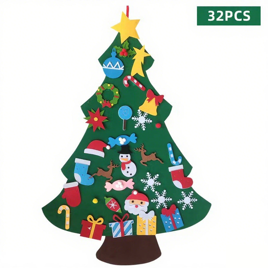 🎅DIY Felt Christmas Tree Wall Decoration — Creative Holiday Gift for Kids 🎨