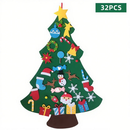 🎅DIY Felt Christmas Tree Wall Decoration — Creative Holiday Gift for Kids 🎨