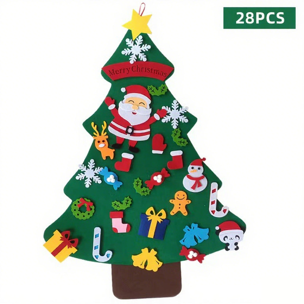 🎅DIY Felt Christmas Tree Wall Decoration — Creative Holiday Gift for Kids 🎨