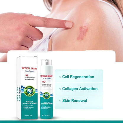 💧 100% Advanced Scar Remove Spray 🕊️ – Smooth Stretch Marks, Keloids & Surgical Scars