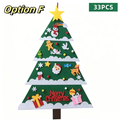 🎅DIY Felt Christmas Tree Wall Decoration — Creative Holiday Gift for Kids 🎨