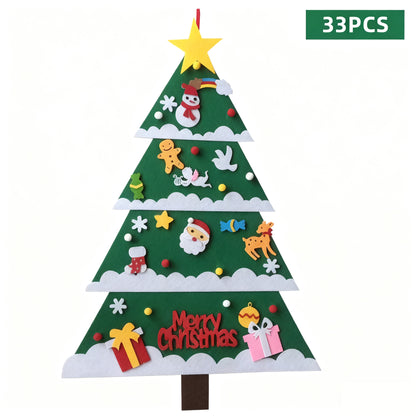 🎅DIY Felt Christmas Tree Wall Decoration — Creative Holiday Gift for Kids 🎨