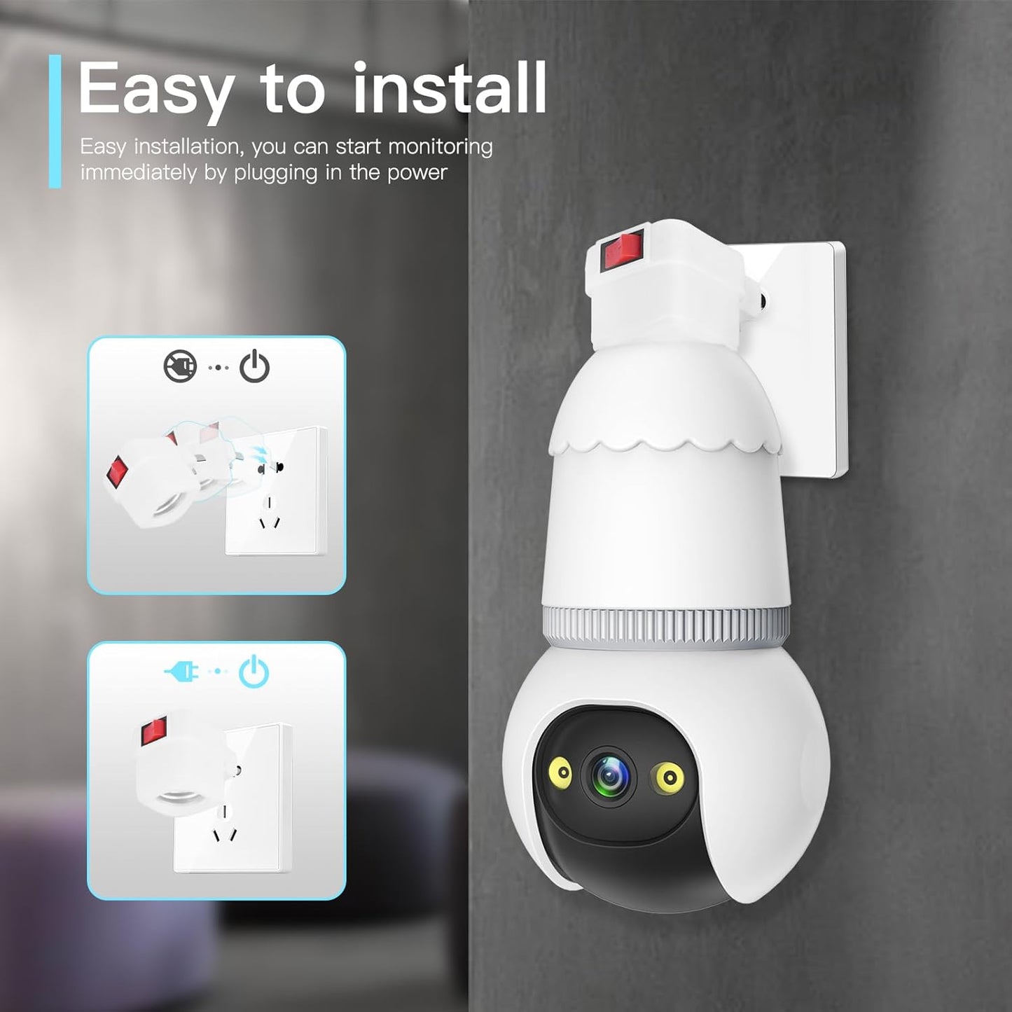 🌎 Easy-Install WiFi Bulb Camera | Protect Your Family Anytime, Anywhere ✨