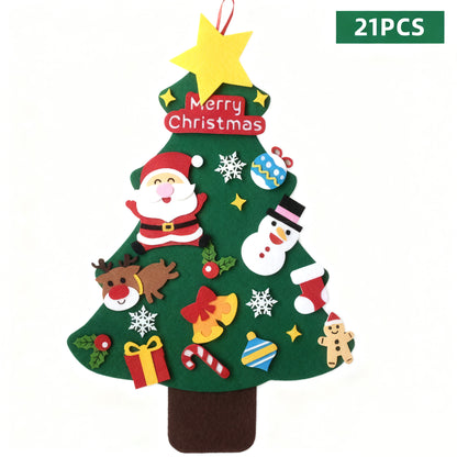🎅DIY Felt Christmas Tree Wall Decoration — Creative Holiday Gift for Kids 🎨