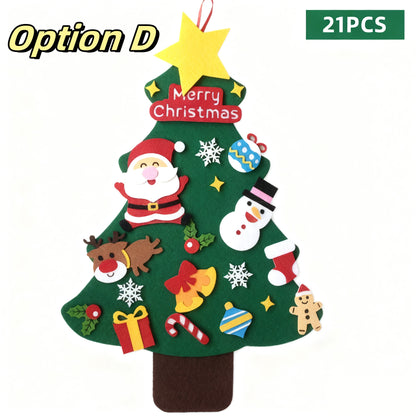 🎅DIY Felt Christmas Tree Wall Decoration — Creative Holiday Gift for Kids 🎨