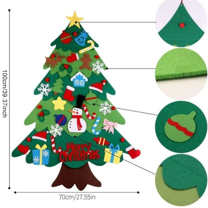 🎅DIY Felt Christmas Tree Wall Decoration — Creative Holiday Gift for Kids 🎨