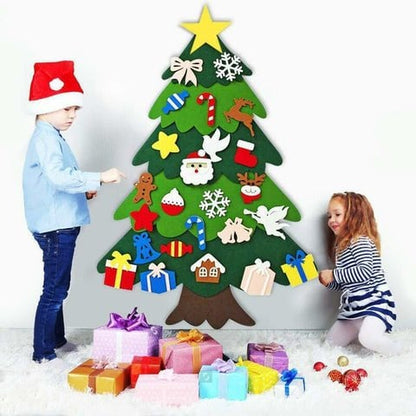 🎅DIY Felt Christmas Tree Wall Decoration — Creative Holiday Gift for Kids 🎨