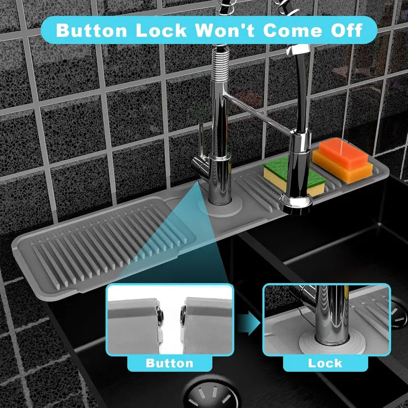 JEREMYTIS™ Silicone Faucet Mat 💧🧽 – Foldable Splash Guard & Sink Organizer