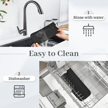 JEREMYTIS™ Silicone Faucet Mat 💧🧽 – Foldable Splash Guard & Sink Organizer