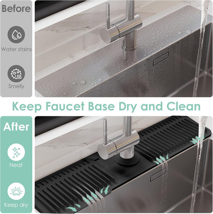 JEREMYTIS™ Silicone Faucet Mat 💧🧽 – Foldable Splash Guard & Sink Organizer