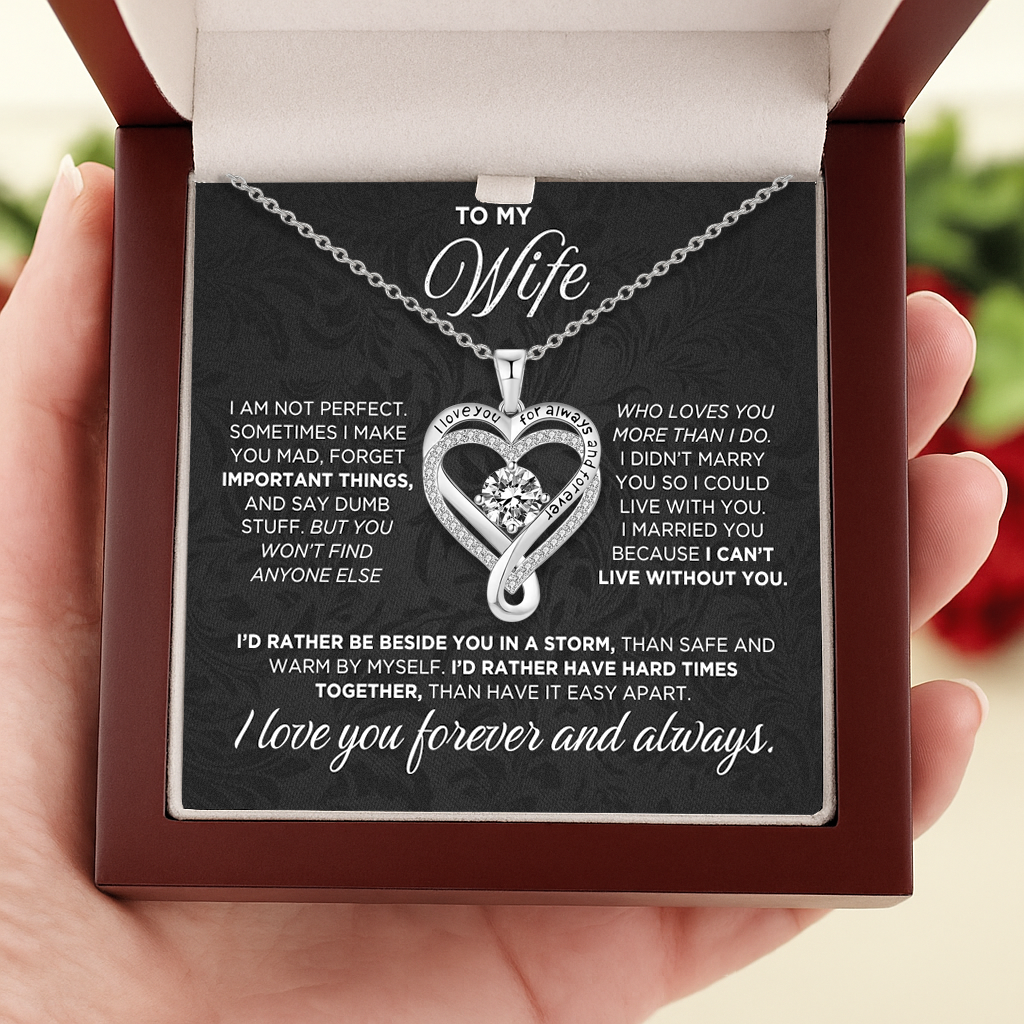 💝 Forever Love Necklace – Heart Pendant Gift for Wife, Anniversary & Special Moments ✨