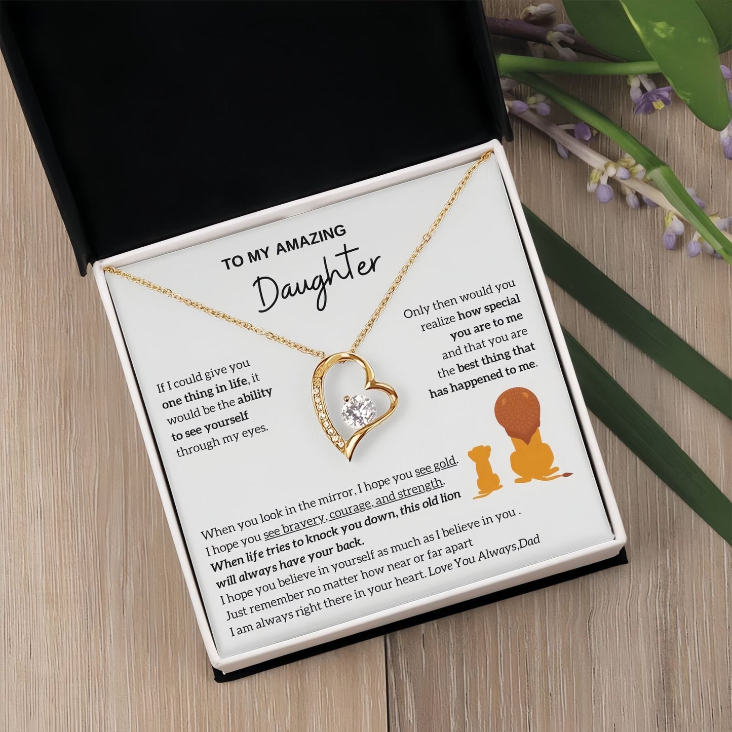 💝 Forever Love Necklace – Heart Pendant Gift for Wife, Anniversary & Special Moments ✨
