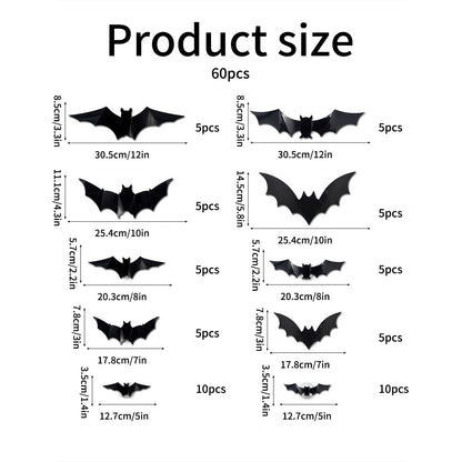 🔥Halloween Sale - 50% off 🎃Halloween 3D Flying Bats with Lights – Easy Spooky Home Transformation 👻