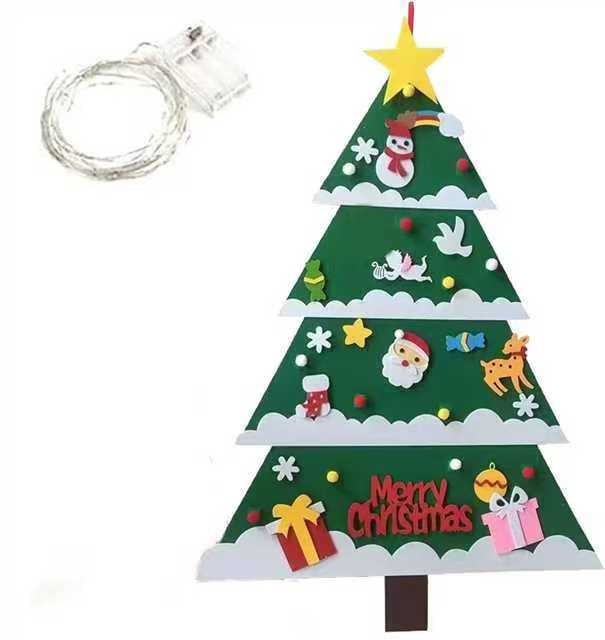 🎅DIY Felt Christmas Tree Wall Decoration — Creative Holiday Gift for Kids 🎨