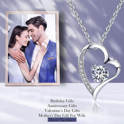 💝 Forever Love Necklace – Heart Pendant Gift for Wife, Anniversary & Special Moments ✨