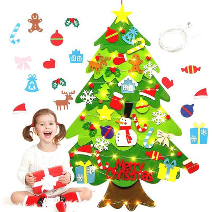 🎅DIY Felt Christmas Tree Wall Decoration — Creative Holiday Gift for Kids 🎨