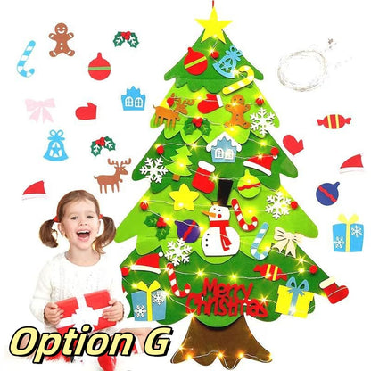 🎅DIY Felt Christmas Tree Wall Decoration — Creative Holiday Gift for Kids 🎨