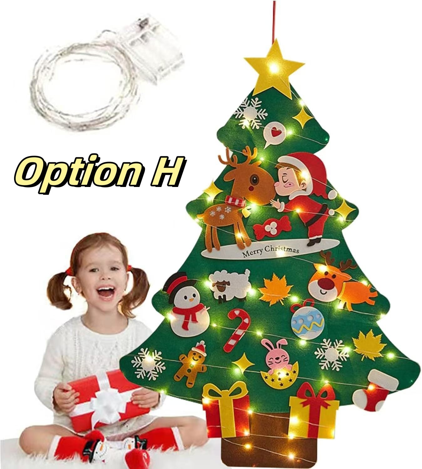 🎅DIY Felt Christmas Tree Wall Decoration — Creative Holiday Gift for Kids 🎨