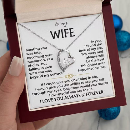 💝 Forever Love Necklace – Heart Pendant Gift for Wife, Anniversary & Special Moments ✨