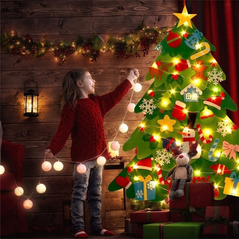 🎅DIY Felt Christmas Tree Wall Decoration — Creative Holiday Gift for Kids 🎨