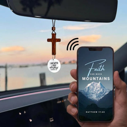 ✝️Car Rearview Cross – Tap for a New Bible Verse Every Day ✨