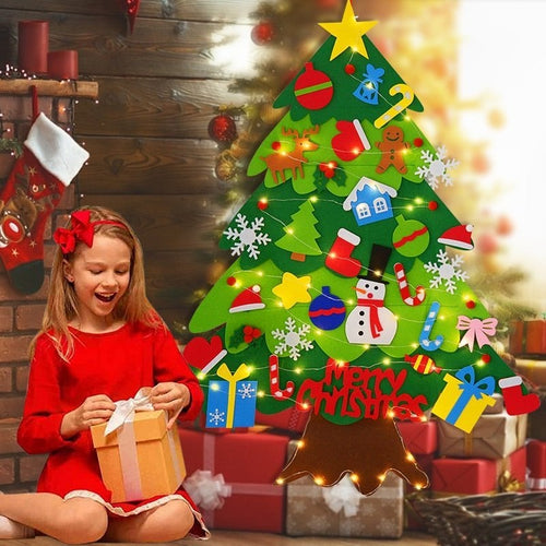 🎅DIY Felt Christmas Tree Wall Decoration — Creative Holiday Gift for Kids 🎨