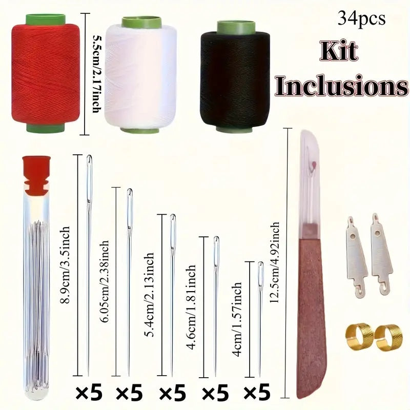 🎄Christmas-Sale✨Portable Sewing Needle Kit (34 PCS) — Repair, Embroidery & Crafts Made Easy