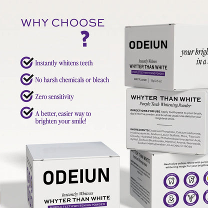 Buy 2 Get 1 Free 🎁|💜 ODEIUN™ Purple Teeth Whitening Powder — Instantly Erase Yellow Stains 😁✨