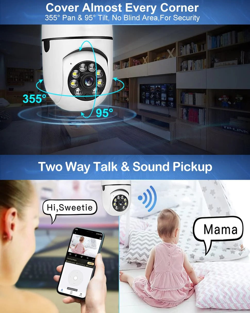 🌎 Easy-Install WiFi Bulb Camera | Protect Your Family Anytime, Anywhere ✨