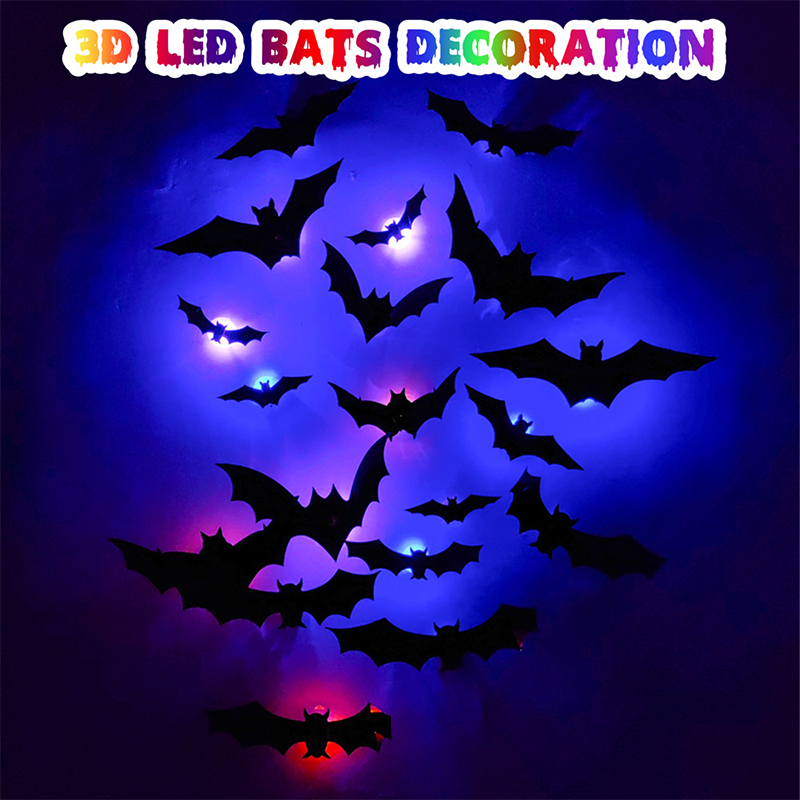🔥Halloween Sale - 50% off 🎃Halloween 3D Flying Bats with Lights – Easy Spooky Home Transformation 👻