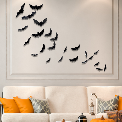 🔥Halloween Sale - 50% off 🎃Halloween 3D Flying Bats with Lights – Easy Spooky Home Transformation 👻